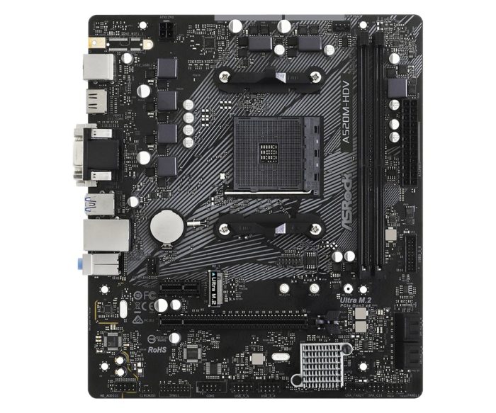 Asrock A520M-HDV | Socket AM4 | AMD A520 | 2xDDR4 | Micro-ATX | Moederbord - Afbeelding 2