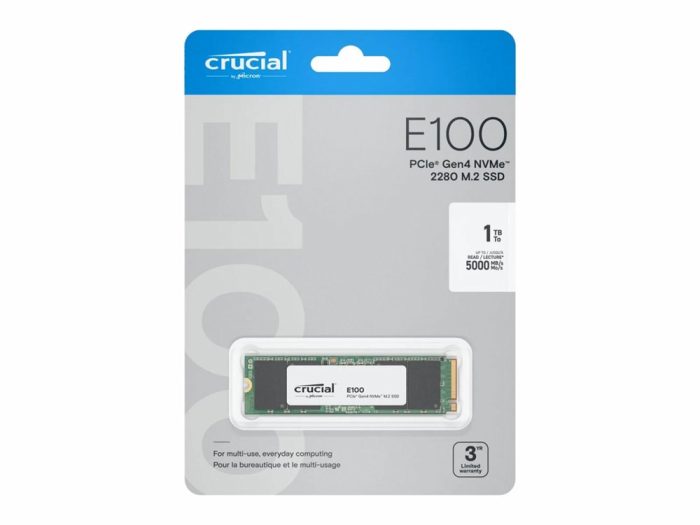 Crucial E100 | 1TB NVMe SSD | M.2 Gen4 | 5.000MB/s Lezen | 4.500MB/s Schrijven - Afbeelding 2