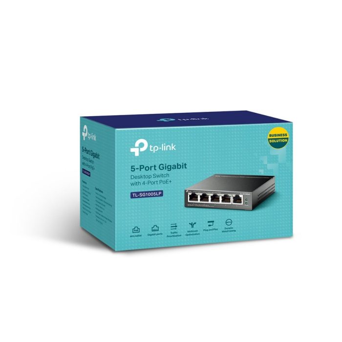 TP-Link TL-SG1005LP | Unmanaged | Gigabit Ethernet (10/100/1000 Mbps) | Power over Ethernet (PoE) - Afbeelding 3