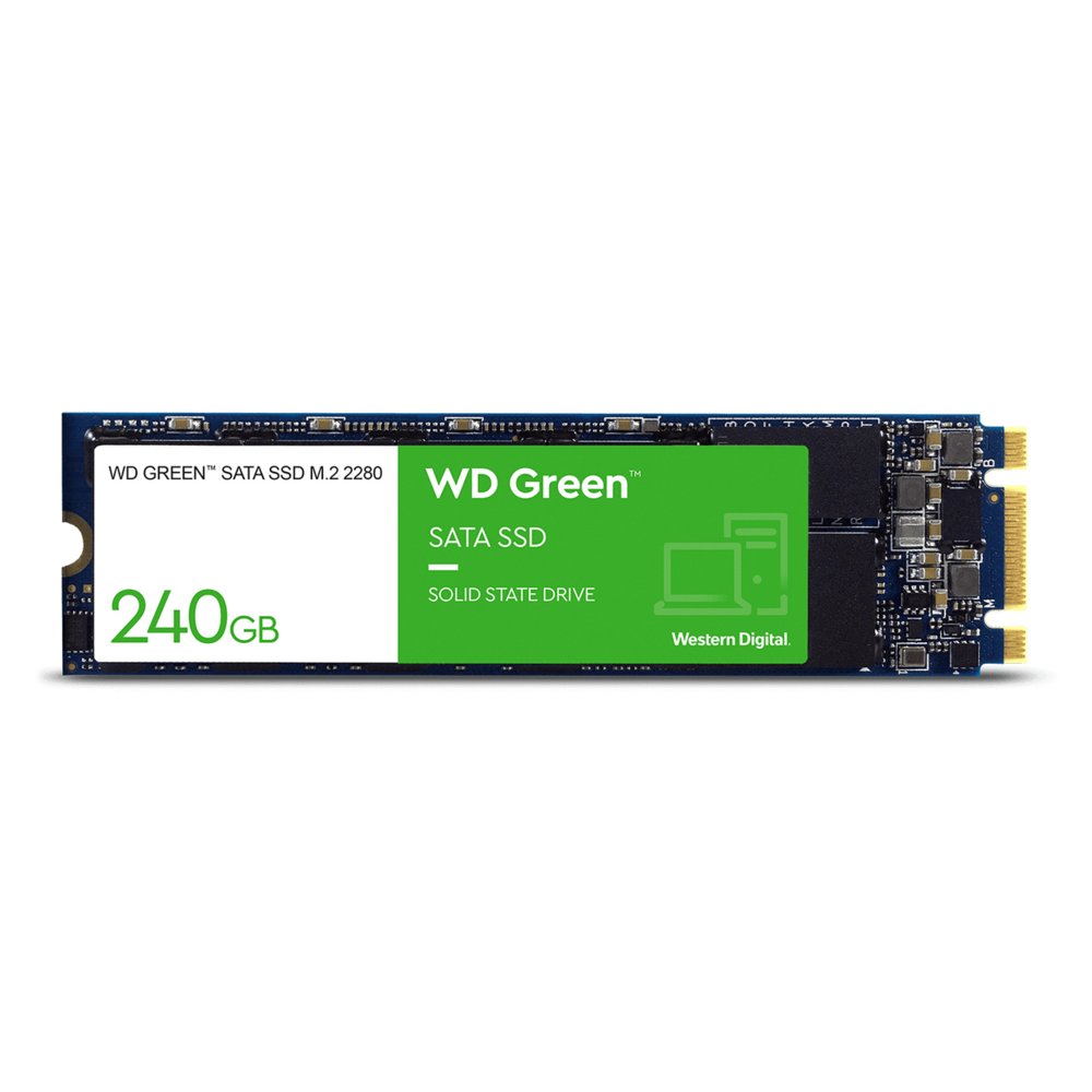 b6ec498ed1cb35c64cc9648e455c91c0416a6445953dc2e04aef65b7e599f7bd.jpg Western Digital Green | 240GB SATA SSD | M.2 | 545MB/s Lezen | 430MB/s Schrijven - Afbeelding 1