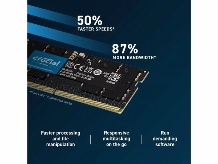 Crucial | 1x16GB DDR5 | 5600MHz | SODIMM | CL46 | Geheugenmodule | RAM - Afbeelding 4