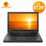Lenovo ThinkPad X240 12.5 inch laptop met Intel Core i7-4600U, 4GB RAM en 128GB SSD.