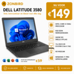 Dell Latitude 3580 15.6 inch laptop met Intel Core i5-7200U, 8GB RAM en 240GB SSD