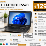 Dell Latitude E5520 15.6 inch laptop met Intel Core i3-2330M, 8GB RAM, 128GB SSD en Windows 11 Pro.