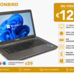 MEDION 17.3 inch laptop met Intel Core i5, 8GB RAM, 120GB SSD, webcam en Windows 11 Pro.