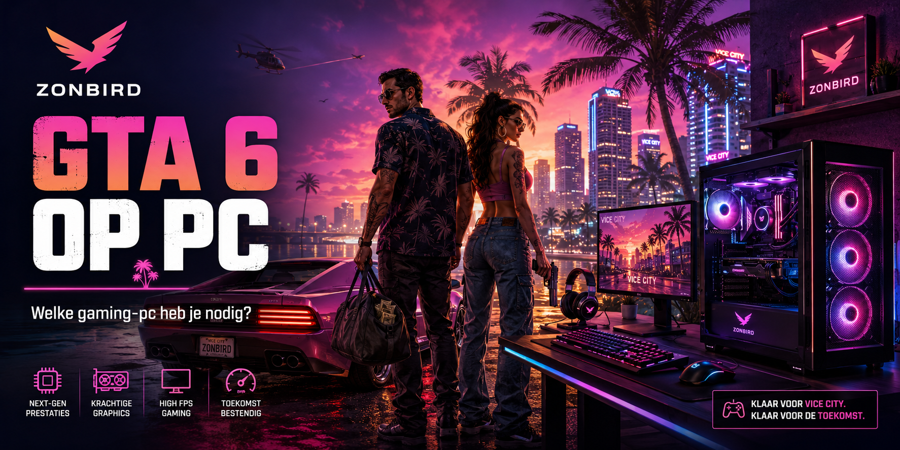 GTA 6 PC spelen op Zonbird gaming PC met NVIDIA GeForce RTX 5070