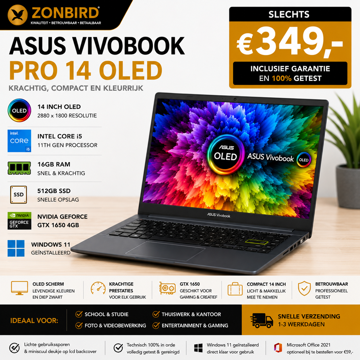 ASUS VivoBook Pro 14 OLED | i5 | 16GB | 512GB SSD | GTX 1650 asus-vivobook-pro-14-oled-i5-11th-16gb-512gb-ssd-gtx-1650