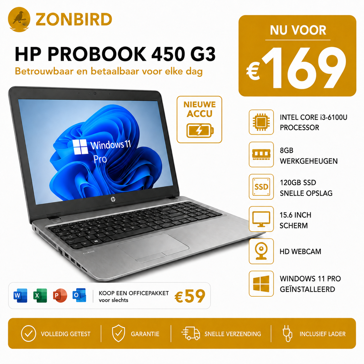 HP ProBook 450 G3 15.6 inch | i3-6100U | 8GB RAM | 120GB SSD HP ProBook 450 G3 15.6 inch Laptop – Intel Core i3-6100U – 8GB RAM – 120GB SSD – Windows 11 Pro