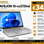 HP Pavilion 15-cs3721nd met Intel Core i7-1065G7, 16GB RAM, 240GB SSD, NVIDIA GeForce MX250 en verlicht toetsenbord.