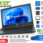 Acer Aspire E5-573 15.6 inch laptop met Intel Core i3-5005U, 8GB RAM en 250GB SSD