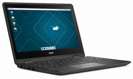 Refurbished Acer Spin SP111-31-P6VU laptop met 11,6 inch touchscreen, Intel Pentium N4200, 4 GB RAM, 64 GB flashopslag en Debian 13 Xfce.