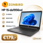 HP 15-da1956nd 15.6 inch Full HD laptop met Intel Core i5-8265U, 8GB RAM, 256GB SSD en Windows 11 Pro