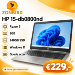 HP 15-db0800nd 15.6 inch Full HD laptop met AMD Ryzen 3 2200U, 8GB RAM en Radeon Vega 3