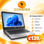 HP ProBook 640 G1 14 inch laptop met Intel Core i5-4200M, 8GB RAM en 128GB SSD
